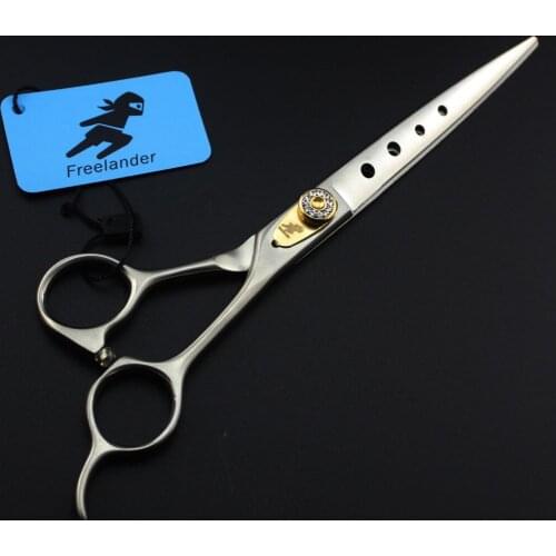 Freelander Professional 8.0 inch japan 440C stainless steel Sliver Handle Pet Grooming Cutting Scissor - for Pet Groomer Trimmi