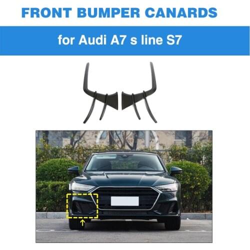 Front Bumper Canards For Audi A7 Sline S7 2019 2020 Front Bumper Decoration Carbon Fiber