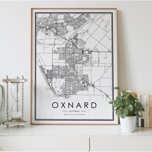 OXNARD city map Nordic Living Room Decoration Canvas Poster Modern Home Decor Art Print Painting