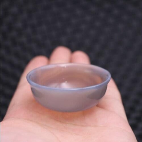 China hand carved natural chalcedony agate jade color cup Kung Fu tea cup