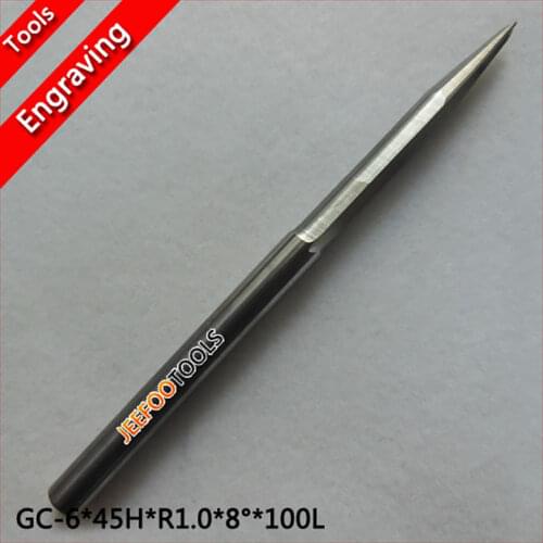 6*45H*R1.0*8Degree*100L Taper Ball Nose End Mills/Cutting Tools/Cnc Router Bits For Acrylic/MDF/PVC