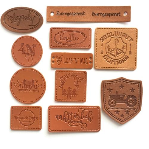Custom Leather Patch Leather Label Leather tag Design Any Size Garment Logo Tags For Clothes Hats