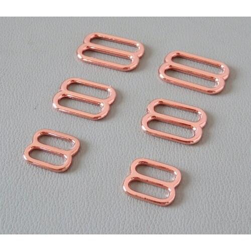 20Pcs/Lot Rose Gold Metal Tri Glides Buckle Belt Straps Ring Loop Backpack Webbing Dog Collar Hooks Clasp Sewing DIY Accessories