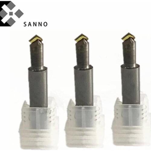 Mono single crystal diamond cutting tools 90 degree chamfering cutter D6xD4X3X90X40L diamond milling cutter aluminum end mills