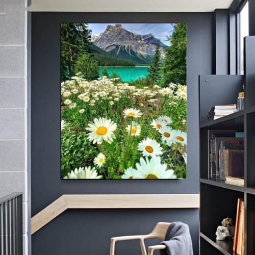 Handmade Diamond Mosaic 5D Diy Diamond Painting Full Square/Round Diamond Embroidery Daisy Natural landscape picture Decor TY65