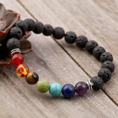 New Bracelet Natural Moonstone Beads Tibetan Buddha Bracelet Vintage Chakra Volcanic Lava Stone Charm Bracelet Men Jewelry