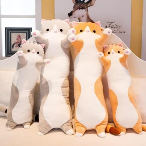 50/70/90/110/130cm Cute Soft Long Cat Pillow Stuffed Plush Toys Office Nap Pillow Home Comfort Cushion Decor Gift Doll Child