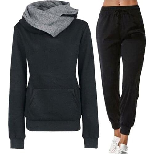 Casual Sportswear Ladies 2-Piece Hooded + Pants Sportswear Ladies Sportswear Hooded Sweatshirts Autumn and Winter Suits Women