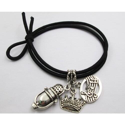 Love To Sing Music Theme Charm Elastic Hair Bands Ponytail Hair Accessories For Hair And Hand Unisex All Age Birthday Gift
