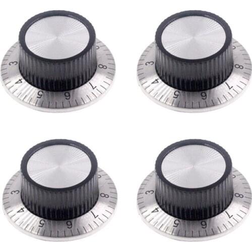 4pcs Potentiometer Control Knob Volume Tone Audio Electric Guitar Bass Pedal Knobs Screw Type C-1/C-2/C-3 Replacement Parts