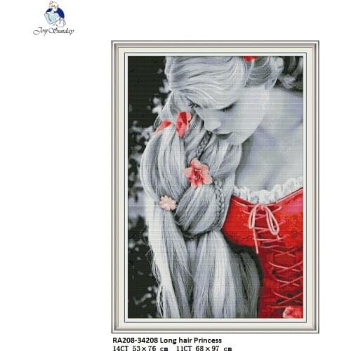 Joy Sunday Needlework,DIY Handmade DMC Cross stitch,For Embroidery kits,Long hair Princess Patterns Counted Cross-Stitch Sets