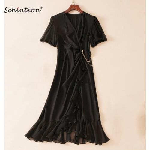 Черные летние платья Schinteon China At AliExpress
