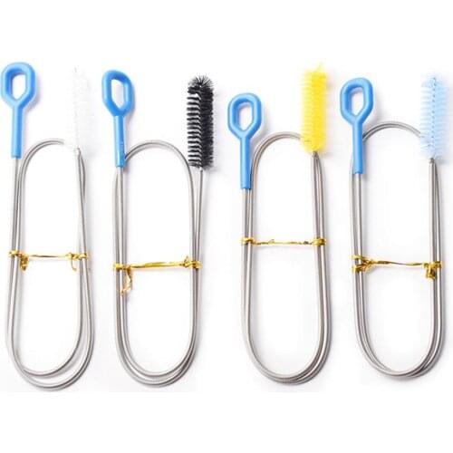 Stainless Steel Cleaning Brush Refrigerator Drain Brushes Hose Cleaner Brushes Tool For Kitchen Drain Tube Aquarium Fridge