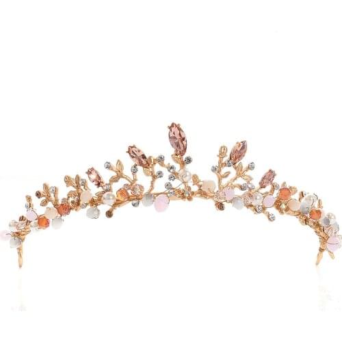 Bridal Rhinestone Crystal Hair Tiara Crown Wedding Hair Headpiece Floral Headband Hair Ornaments for Women