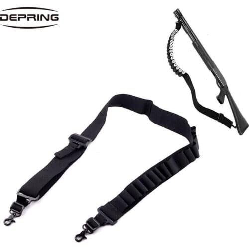 Tactical 2 Point Shotgun Sling 14 Shell Ammo Holder 12Ga 20Ga Nylon Shotgun Shell Sling