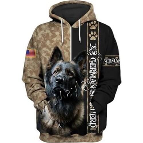 Unisex 3D German Shepherd Graphic Hoodie Harajuku Hoodie Alt Clothing Animal Crossing Streetwear Oversized Hoodie Pullover QW-11