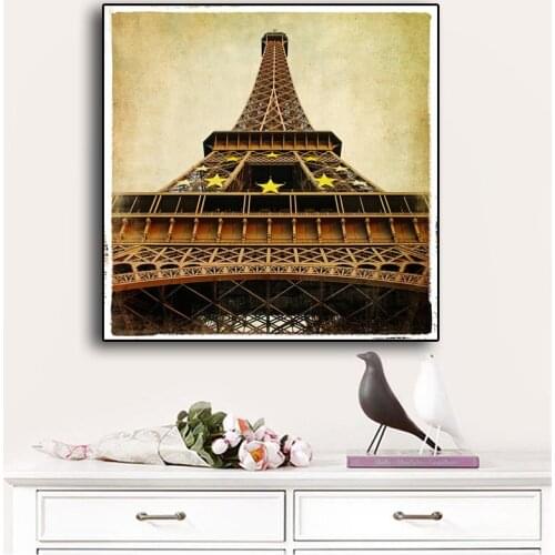Vintage Paris Eiffel Tower Landscape Posters and Prints Pop Art Abstract Modern Kids Cuadros Decor Wall Picture for Living Room