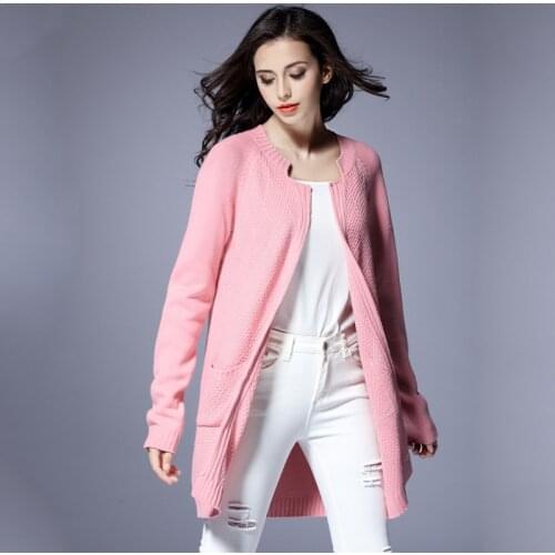 Knitted Cardigan Women Plus Size Long Coat Knitwear Sweater Woman Clothes Casaco Feminino Womens Clothing KJ163