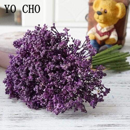 YO CHO Artificial Flower Wedding Bride Bouquets Fake Babysbreath Flowers Decoration Holiday Party Plastic Wedding Decor Flowers