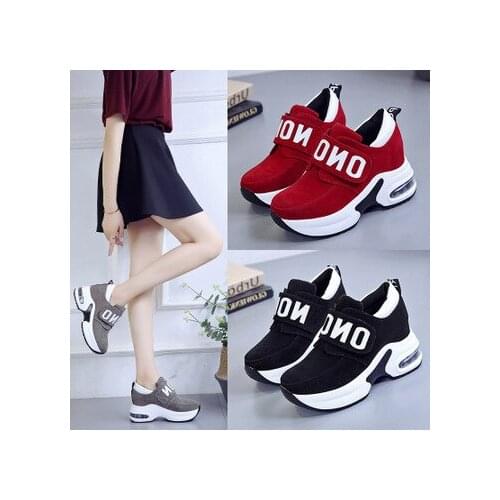 Womens 2021 Wedge Platform Casual Ladies Sneakers Female Black Red Air Cushion Trainers Shoes for Women Fashion Tenis Feminino