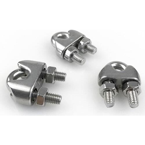 1pcs 304 Stainless Steel Wire Rope Clips M2/3/4/5/6/8/10/14/16mm U type clamp Wire Rope Clip Cable Bolts Rigging Hardware clamps