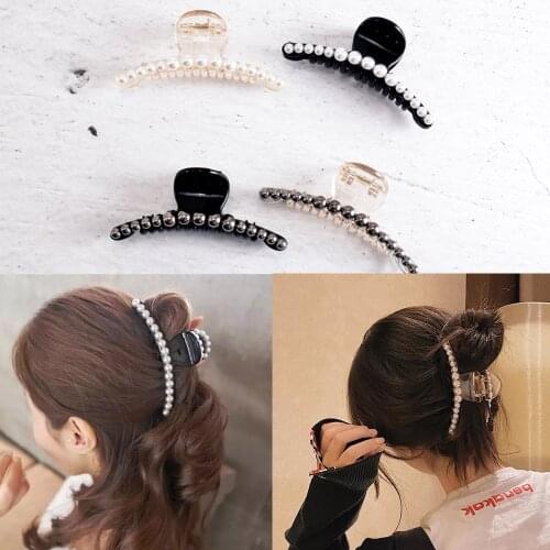 1pc Pearls Hair Clips Woman Girls Hairpins Headwear Styling Holding Tools Hair Section Claw Clamps Pro Salon Accessories