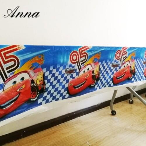108x180cm Lightning Mcqueen Cars Disposable Tablecloths Kids Birthday Party Decoration Supplies Table Cover Table Clothes