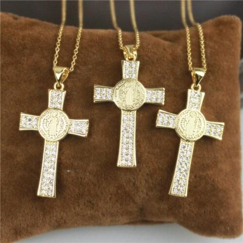 19inch 10pcs/lot New design cz charm necklace,cross/religion shape component jewelry,popular plated chain necklace wholesale