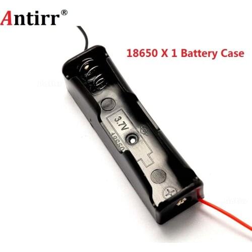1x 18650 3.7V Battery Storage Box Case Cover 1 Slot Way DIY Lithium Batteries Clip Power Bank Holder Container With Wire Leads