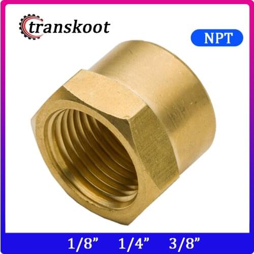 3129 2pcs 1/8" 1/4" 3/8" 1/2" 3/4" Plumb Water Gas Tube Hose Brass Pipe Fitting Hex Head End Cap NPT Female Thread