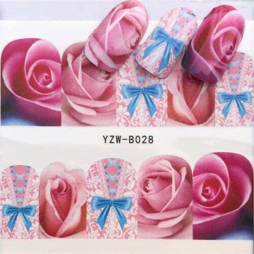 YWZLE Punk/Gradient Flower Series 3d Nail Stickers Decals Floral/Unicorn Adhesive Manicure Stickers Charm Nail Art Decoration