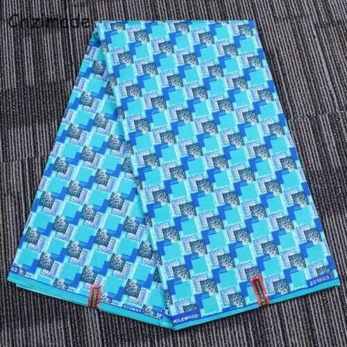 Chzimade 1Yard Ankara African Real Wax Fabric 2020 Grid Printed Batik Fabric For Women Wedding Dress Diy Sewing Accessories