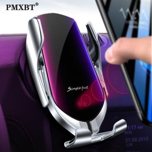 R1 Automatic Clamping 10W Car Wireless Charger For iPhone SE 2020 11 Pro Infrared Induction Qi Wireless Charger Car Phone Holder