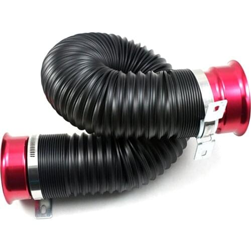 Car Intake Hose Engine Turbo Adjustable 76mm Smart Tube Pipe With Connector & Braket Flexible Inlet Ducting