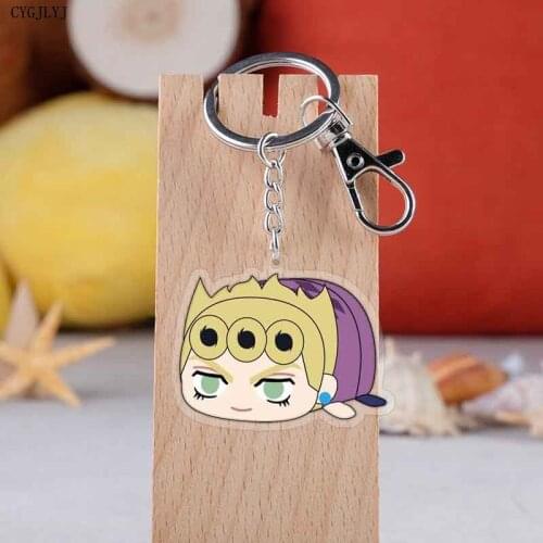 Anime Keychain JoJos Bizarre Adventure Man Key Chain for Women Accessories Cute Bag Pendant Key Ring Acrylic Cartoon Friend Gift