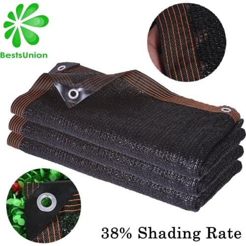 Black Sun Shade Net 38% Shading Rate High Quality Sun Shelter Home Garden Succulent Plants Awnings Free Rope
