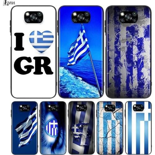 Black Cover Greece national flags for Xiaomi Mi Mix 3 A3 A2 A1 Poco M3 M2 C3 X3 X2 NFC F2 F1 CC9 CC9E Pro Phone Case