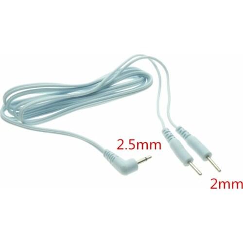 Extra Replacement Electrode Cable Line 2.5mm Jack Plug + 2.0mm 2 Pin Conductive Connecting Wire for TENS Unit Therapy Massager