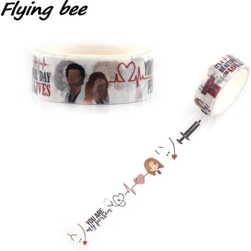 Flyingbee 15mmX5m TV series Washi Tape DIY Decoration Scrapbooking Planner Paper Adhesive Masking Tape Stationery X0856