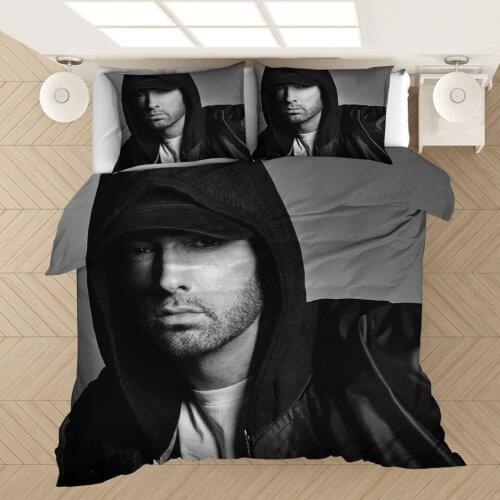 Eminem Rapper 3D Printed Bedding Set Duvet Covers Pillowcases Comforter Bedding Set Bedclothes Bed Linen