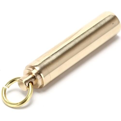 1PCS Mini Brass Medicine Box Waterproof Pills Case Container Medicine Bottle Keychain High Quality