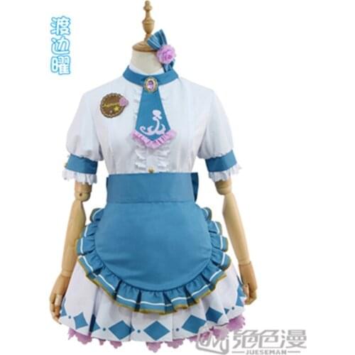 Hot Anime LoveLive!Sunshine Valentines Day Watanabe You Dress Wake Up Maid Cosplay Costume For All Members O