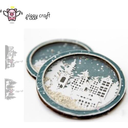 Piggy Craft metal cutting dies cut die mold Christmas tree house side Scrapbook paper craft knife mould blade punch stencils die
