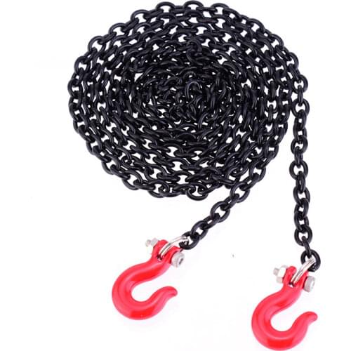 Metal Black Trailer Hook Tow Chain Shackle For 1:10 TRX4 Axial SCX10 90046 RC4WD D90 RC Crawler Truck part