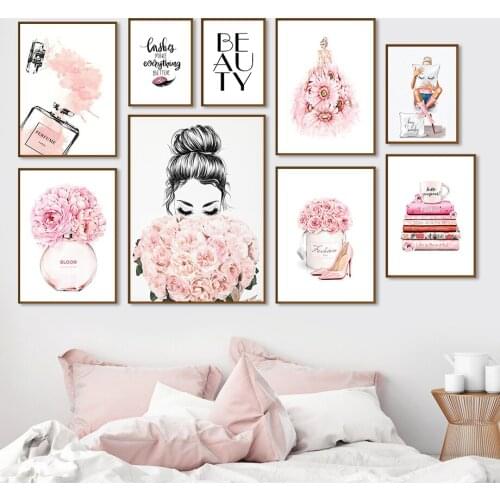 Fashion Flower Canvas Painting Modern Minimalist Abstract Picture Wall Art Home Decor Poster and Print for Living Room Design