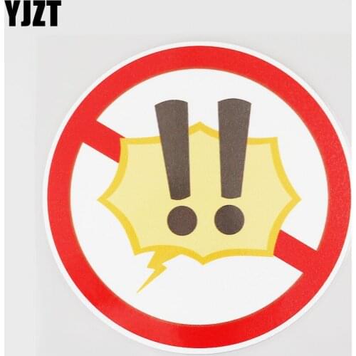 YJZT 11.6CMX11.6CM Prohibition Sign PVC Decal Warning Signs Car Sticker Accessories 11B-0164
