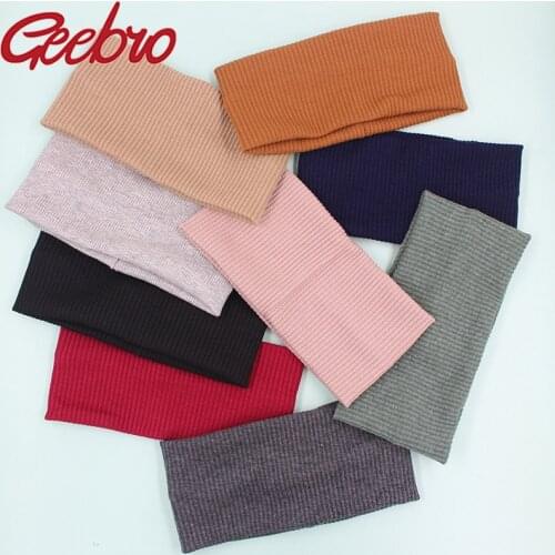 Pure color hair band Tiara new Popular Style wide Hair accessories soft elastic Headwear Vintage ribbon for hair Bandana