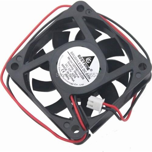 2 PCS LOT Gdstime 6015 60mm 60x60x15mm 6cm DC 12V 2Pin Cooler Axial Exhaust Fan