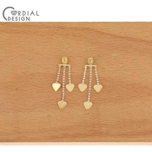 Cordial Design 50Pcs 10*43MM Rhinestone Earrings Back/Jewelry Accessories/Claw Chain/Jewelry Findings & Components/DIY Making