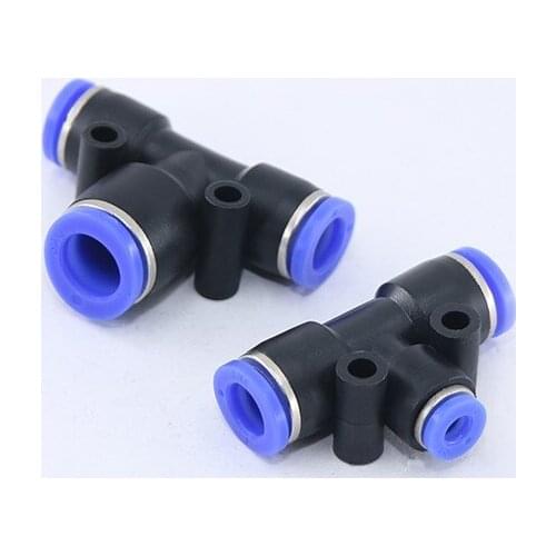 PE series for 4/6/8/10/12/14/16 mm tube Pneumatic fittings T type 3-way